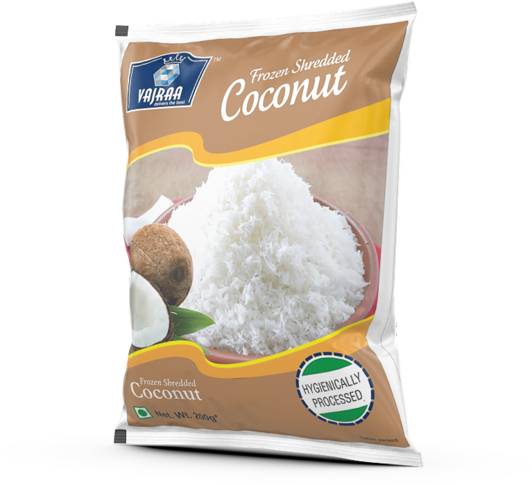 Vajraa Shredded Coconut packaging