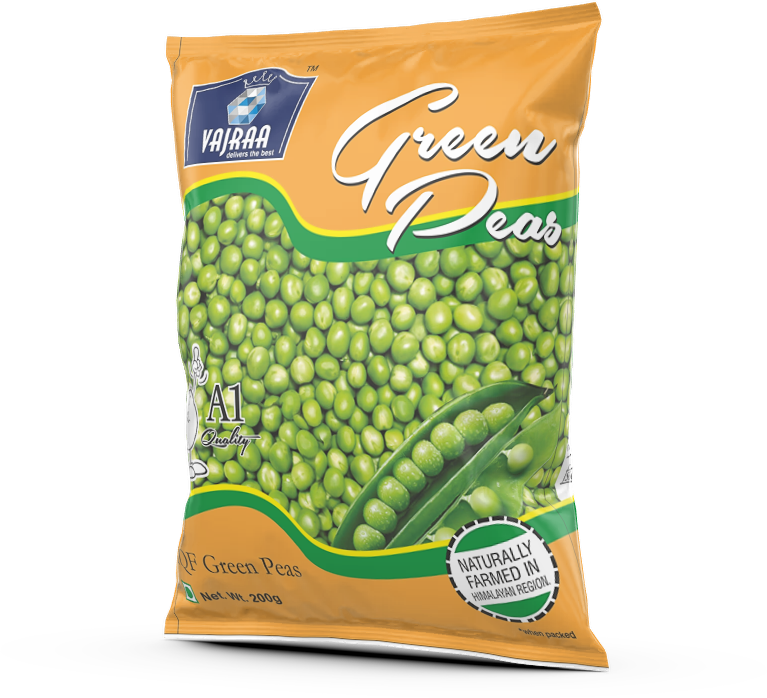 Vajraa Green Peas packaging