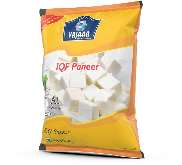 Vajraa IQF Paneer packaging